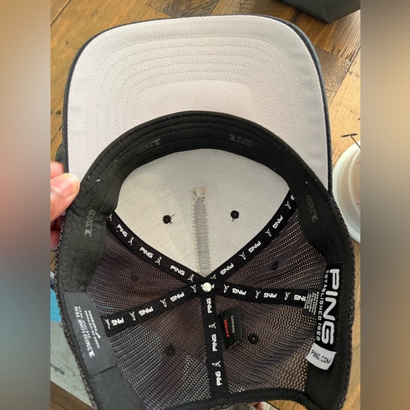 Ping Black and Gray Golf Cap worn in faded bill athleisure athletic sporty - Picture 3 of 6